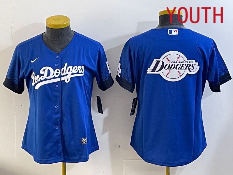 Youth  Los Angeles Dodgers blank 2024 blue jersey 202411201